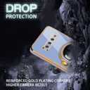 for Samsung Galaxy S10 Case, Galaxy S10 Cases with Astronaut Stand for Women Girls, Girly Cute Spaceman Love Heart Gold Plating 6D Phone Cover with Kickstand for S10 6.1 Inch Dark Blue