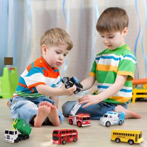 Toy Cars for Toddlers Pull Back Cars Toys with Light and Sounds,  emergency vehicles set