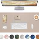 Leather Desk Protector, Large Mouse Pad, Non-Slip, Waterproof PU Leather Blotter Mat, Desk Cover for Office and Home (Beige, 36" x 17")