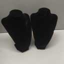 2Pcs Velvet Necklace Display Stand Black Jewelry Organizer with Mannequin Bust for Statement Necklaces
