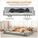 FURTIME Orthopedic Dog Beds Large Sized Dog, XL Washable Memory Foam Pet Couch Bed with Removable Washable Cover, Non-Slip Bottom with Bolster Sides, Grey