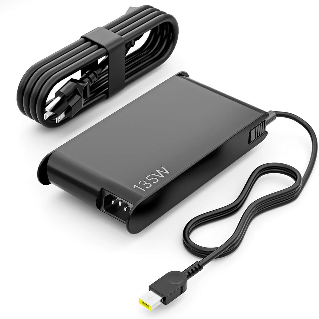 SLE-TECH 20V 6.75A 135W AC Power Adapter Laptop Charger Compatible with Lenovo IdeaPad Y40-70 Y50-70 Y50-70AM-IFI Y70-70 Y700 Z710 Power Cord