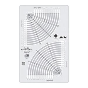 Creative Grids Circle Savvy 11-3/4in x 18-1/2in Quilting Ruler  CGRSAV1  Made in USA, Non-Slip Grip Acrylic Fabric Strip Cutting, Sewing, Crafting, Patchwork Ruler & Template