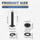 M METERXITY 10 Set M6 x 40mm Flanged Button Head Socket Cap Screws, Black 304 Stainless Steel 18-8 Hex Socket Head Screws Bolts, Nuts, Flat & Lock Washers for DIY, Furniture, Automotive