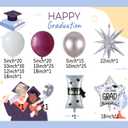 PageebO Graduation Balloon Garland Arch Kit, 151Pcs Heliotrope Metallic Silver White Balloons with Graduation Certificate Star Foil Balloons For Graduation Party Class of 2026 Grad Prom Decorations