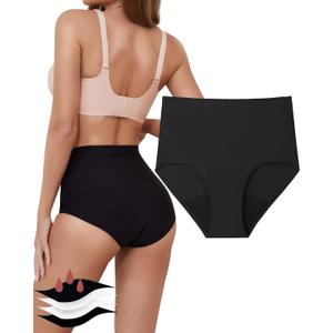 Period Underwear for Women High-Waist, Reusable Leakproof Heavy Absorbency for Heavy Flow & Bladder Leaks (XX-Large, Black*1)