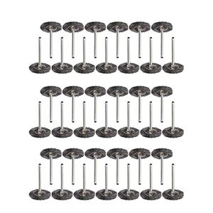 JIUNENG 50Pcs 25mm Stainless Steel Wire Wheel Brush Sets T-Type with 1/8 Inch Shank Polishing Wheels Rotary Tool for Cleaning,Deburring and Surface-Finishing