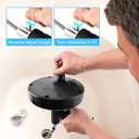 Drain Clog Remover, with Gloves and 33ft Flexible Plumbing Hair Catcher Drain Auger Cleaner Tool Set For Toilet(COLOR:Black)