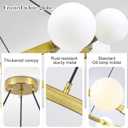 9-Light Brass Sputnik Chandeliers, White Globe Ceiling Light Fixture Over Table, Mid Century Large Gold Wagon Wheel Chandelier for High Ceiling Living Room Kitchen Island Foyer