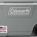 Coleman Classic Series Insulated Portable Rolling Cooler with Wheels, Leak-Resistant Outdoor Hard Cooler Keeps Ice up to 5 Days, 62-Quart (Rock Grey)