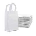 Prime Line Packaging Clear Gift Bags, Frosted Plastic Tote Bags with Handles for Small Business, Shopping, Boutiques, Retail, Bulk, 6x3x9, 100 Pack