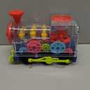 Kizeefun Light Up Train Toy for Toddlers: Transparent Gear Car Toy for Kids with Cool Light and Music Educational Crawling Toys for Baby Boys and Girls