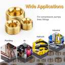 20 PCS Brass Pipe Plug Kit  1/4", 3/8", 1/2" NPT Male Hex Head Counter Sunk Plugs, Threaded Fittings for Plumbing, Air Compressor, Hydraulic & Industrial Use