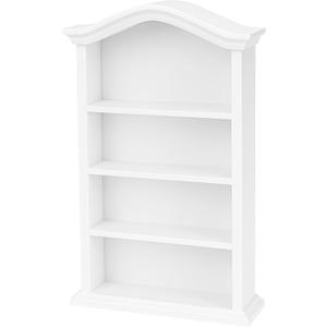 1/12 Scale Miniature Bookshelf Wooden Bookcase Figurine Display Shelf, White Decorative Scene Prop