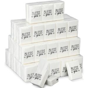Ctosree 50 Pack Church Pocket Tissues Travel Packs Bulk 500 Sheet Small Tissues Pocket Packs Party Favors 3 Ply Mini Travel Size Individual for Christian