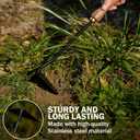 ROYTOA Triangle Hand Hoe, Heavy Duty Stainless Steel Weed Puller and Weed Remover Gardening Tool with Walnut Handle for Weeding, Soil Loosening and Cultivating