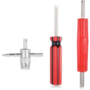 3Pcs Tire Valve Stem Removal Tool, 4 in 1 Double Single Head Valves Puller, Multi Function Tire Repair Tools, Tire Valve Stem Installation Tools Kit for Bicycle Car Motorcycle Trucks Tire Repair