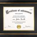 Yaetm Black 11x14 Diploma Frame with Mat for 8.5x11 - Tempered Glass with Black Over Gold Acid-free Mats, Diploma Frames 8.5 x 11 for Certificate, Degree & Document, Single