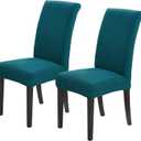 Joccun Chair Covers for Dining Room Set of 2,Dining Chair Slipcovers Stretch Dining Room Chair Covers Seat Protector,Washable Parsons Chair Cover for Home,Banquet(Peacock Blue,2 Pack)