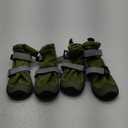 Spark Paws Water-Resistant Dog Boots for Medium Large Dogs, Anti-Slip Dog Shoe Booties Paw Protector for Rain Snow Hiking Reflective Straps 4PCS - Green, B 3