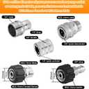 10 PCS pressure washer quick connect kit (with Storage Bag), Quick Connect Hose Fittings, M22-14mm Swivel to 3/8" Quick-Connect3/4" to Quick ReleasePressure Washer Accessories