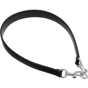 uxcell 25.59 Inch PU Leather Short Bag Strap with Clasp, Purse Handles Handbags Replacement Straps for Clutch Bag Crossbody Underarm Bags, Black, Silver Buckle