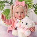 BABESIDE Lifelike Reborn Baby Doll - 20 Inch Princess Realistic Newborn Baby Doll with Blonde Hair, Handmade Real Life Toddler Doll, Includes Clothes, for Kids Ages 3+
