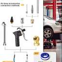 SARDVISA 22-Packs Air Compressor Accessories Kit, 25FT Upgrade Repairable PU Air Hose with 1/4'' NPT Air Tool Kit, Air Blow Gun/Air Chuck/Tire Gauge, Pneumatic Tool Set