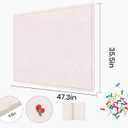 Large Bulletin Board, 48 X 36 inches Felt Board Notice Pin Board, 4' x 3'Cork Board Alternative for Wall, Self-Adhesive Vision Board Mood Board Foldable Photo Board with 30 Pushpin (Oatmeal)