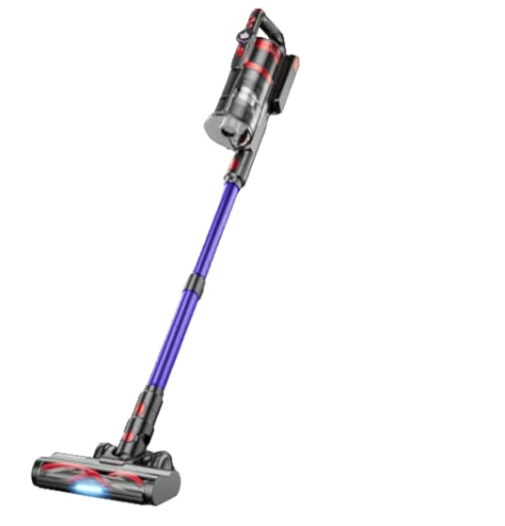 AFNOP Cordless Vacuum Cleaner, 550W/45Kpa/65Mins Vacuum Cleaners for Home, Self-Standing Stick Vacuum with LED Display, Rechargeable Cordless Vacuum, Lightweight for Carpet, Pet Hair, Hardwood Floor,dark blue