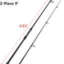 Fiblink Surf Spinning Fishing Rod 2-Piece/4-Piece Graphite Travel Fishing Rod, Length: 9'