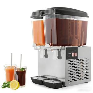 Commercial Beverage Dispenser, 9.52 Gallon/36l Juice Dispenser with 2 Tanks, 250w Stainless Steel Ice Tea Dispensers with Thermostat Control, Stirring Cold Drinks, for Cafe Restaurant Bar Party