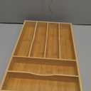 Bamboo Silverware Organizer, Bamboo Kitchen Drawer Cutlery Organizer, Utensil Holder, Flatware Organizer Tray (15.8"x9.5"x1.6")