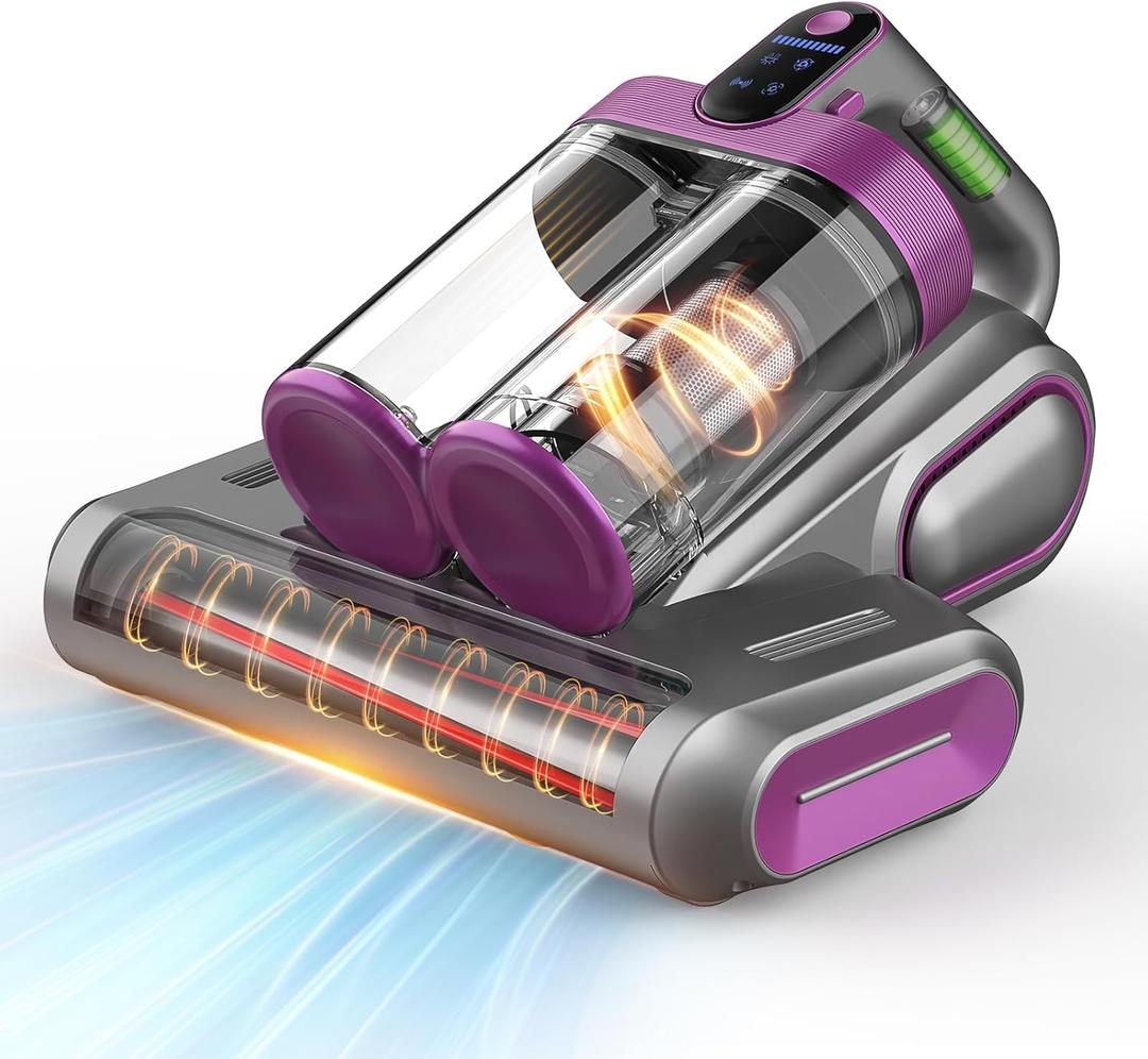 Bed Mattress Vacuum Cleaner Cordless 16Kpa Handheld Vacuum, Vacuum Cleaner with 253.7nm UV-C Light, HEPA Filter & Ultrasonic, Portable Vacuums for Sofa Bed Couch Crib Gifts for Women her Man