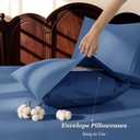 LBRO2M 1000 Thread Count 100% Cotton Sheets Set,King Size Bed Sheet 4 Piece Sets,Long Staple,16 Inches Deep Pocket,All Season,Bedding Super Soft Comforterble Breathable,Sateen (Navy Blue)