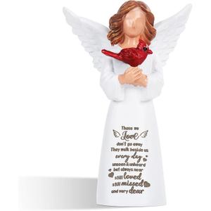 Cardinal Gifts for Women,Angel Cardinal Figurine Memorial Sympathy Gifts for Loss of Loved One,Sculpted Hand-Painted Figurine,5.1inches
