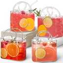 Glass Purse for Drinks Set of 4,26oz Unique Wine Glasses Purse Gifts for Women Party,Fish Bowl Vase,Creative Drinking Glass for Fruit Juice,Tea,Flowers