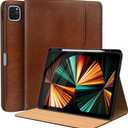 Leather Cases for IPad Pro 12.9 Case 6th/5th/4th/3rd Generation - Protective Multi-Angle Folio with Pencil Holder & Pocket - Auto Wake/Sleep, Premium PU Leather Cover - Brown