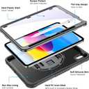ZtotopCases for iPad (A16) 11th/10th Generation 11''/10.9'' 2025/2022, Heavy Duty Case with Screen Protector & 360-Rotating Hand Strap, Full-Body Drop Protection Cover, Black
