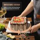 Square Cake Stand with Lid360 Rotatable Marble Cake Plate with Acrylic DomeStone Dessert Display Stand with Lid Cover for CheesePieChips & DipsTurnable Lazy Susan Serving Platter Spinner