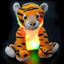 Athoinsu Light up Tiger Stuffed Animals with LED Night Light Glow in Dark Soft Plush Toy Birthday for Toddlers Kids, 11''