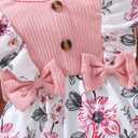 Newborn Baby Girl Clothes Infant One-Piece Romper+Jumpsuit+Bodysuit+Headband Fall Winter Outfits New Born Set (3-6 Months, Pink)