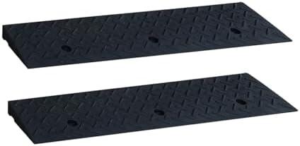 Curb Ramps for Sidewalks 2" Rise Rubber Curb Ramps Threshold Ramp for Driveway Shed Ramp for Riding Mower Garage Ramp Door Threshold Ramp for Wheelchair 7000lbs Capacity