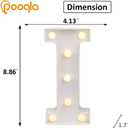 Pooqla LED Marquee Letter Lights Sign, Light Up Alphabet Letter for Home Party Wedding Decoration I 