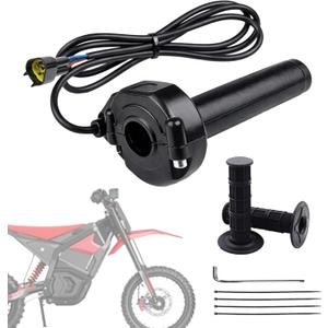 Compatible Fit for Yozma IN10 Valtinsu Strike Shadow SX Electric Dirt Bike Twist Throttle, Full Twist Throttle Handle with Male Connector, Rolling Bearing & Cable Kit