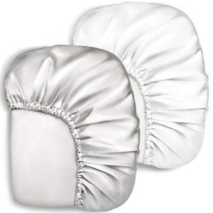 Pro Goleem 2 Pack Satin Soft Crib Sheet Great for Baby with Sensitive Hair Silky Baby Sheet White and Gray Unisex 52x28x8 Fitted Sheets