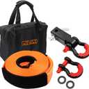 Offroad Recovery Strap Kit, 3" x 30ft Tow Strap+ Shackle Hitch Receiver 2 inch 42000 Lbs+D Ring Shackles+Bag, 4x4 Winching Accessories