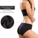Altheanray Womens Underwear Cotton Underwear for Women Seamless Hipster Bikini Briefs Panties 6 Pack (Black, M)