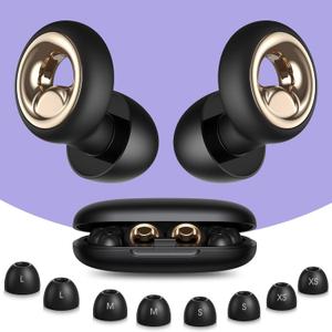 Ear Plugs for Sleeping, 55dB Silicone Ear Plugs for Noise Reduction, Reusable Sleeping Noise Cancelling Earplugs for Snoring, Concert & Shooting Ear Protection with 8 Eartips(Charcoal)