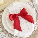 AIMUDI Red Satin Bows 5.5" Bow for Gift Wrapping Satin Twist Tie Bows Premade Ribbon Bow for Treat Bags Invitations Baskets Wreaths Crafts Wedding Birthday Party Mother's Day Decorations, 24 PCs